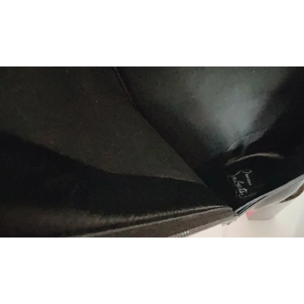 christian louboutin alleo botta 90 patent tall boots black EU38.5/US8.5